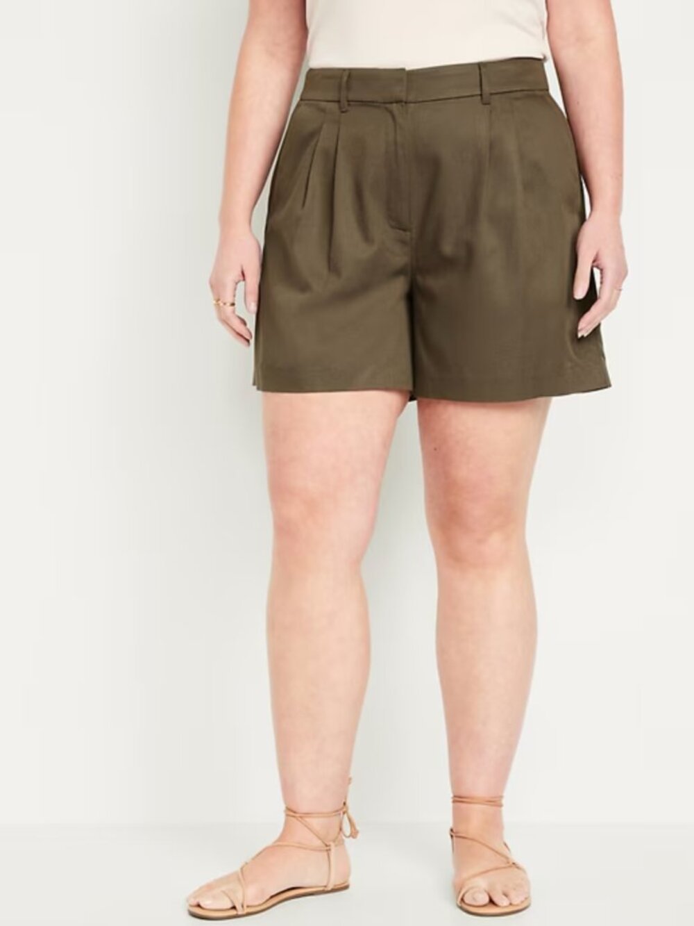 NWT Old Navy Extra High-Waisted Taylor Trouser Shorts Reishi Green 5-inch inseam